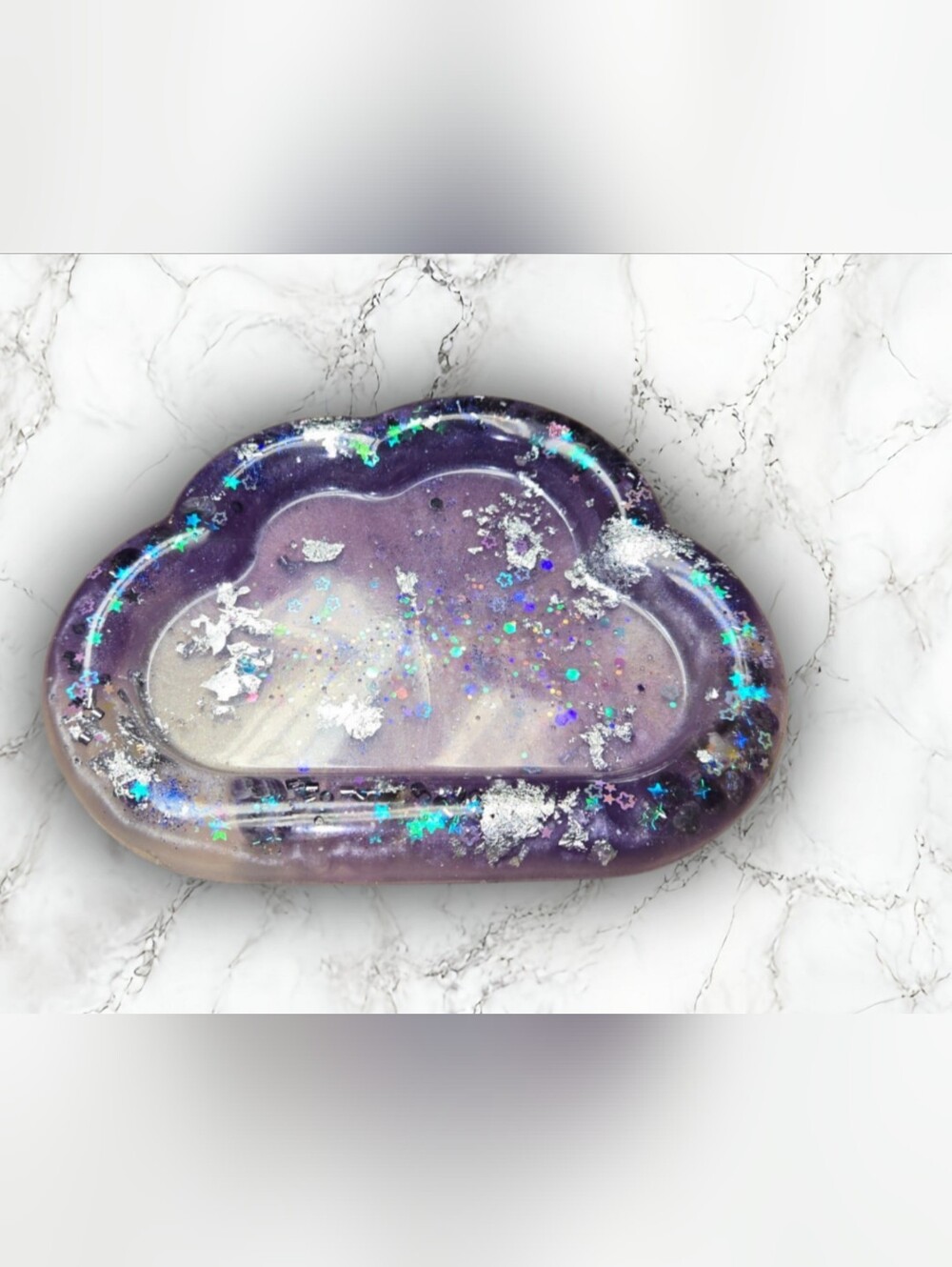 Amethyst Purple Iridescent Cloud Trinket Dish